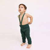 Babymaillot met bretels van bio katoen - Donkergroen